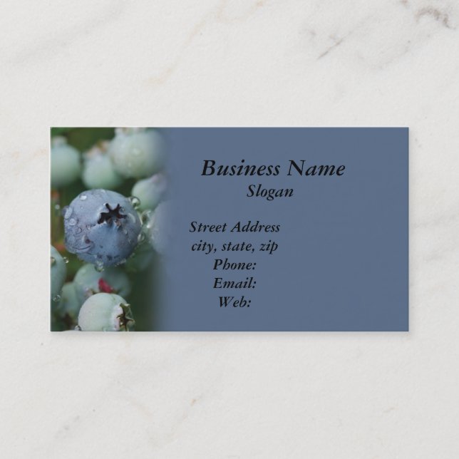 Blueberry on Blue Business Card (Front)