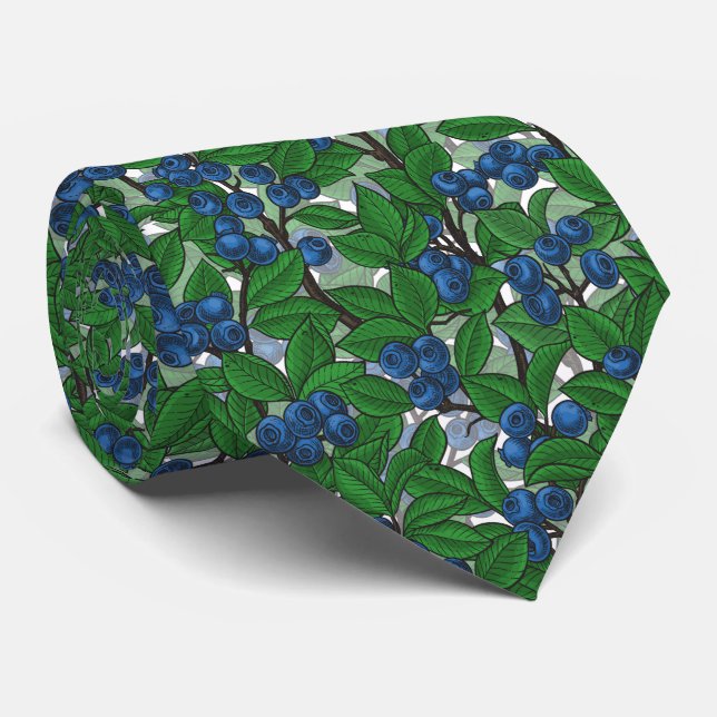 Blueberry on white tie (Rolled)