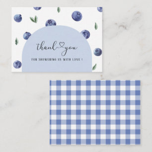 Blueberry One Birthday Boy Thank you Baby shower Card