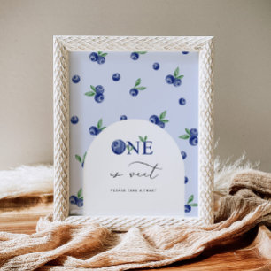 Blueberry one is sweet take a treat birthday poster