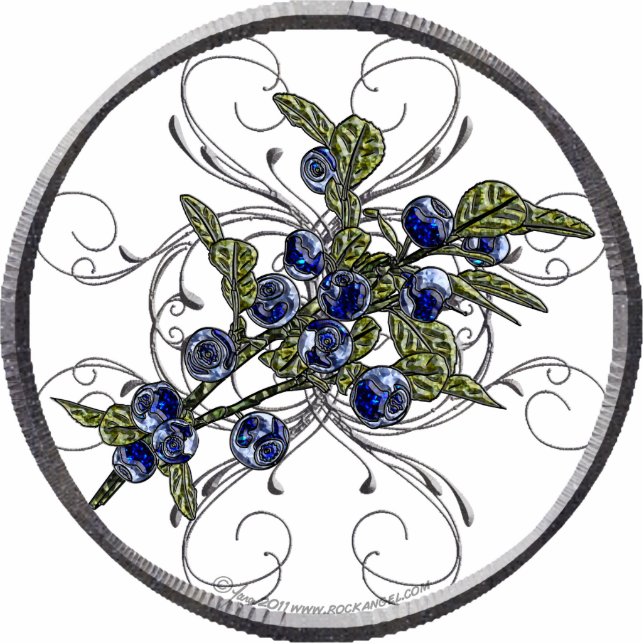 Blueberry Ornament Photo Sculpture Decoration (Front)