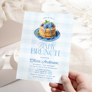 Blueberry Pancake Baby Brunch Baby Shower Invitation