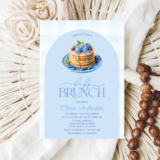 Blueberry Pancake Baby Brunch Baby Shower Invitation (Creator Uploaded)