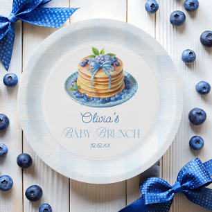 Blueberry Pancake Baby Brunch Baby Shower Paper Plate