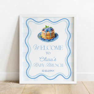 Blueberry Pancake Baby Brunch Baby Shower Welcome Poster