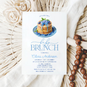 Blueberry Pancake Boy Baby Brunch Baby Shower Invitation