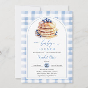 Blueberry Pancake Brunch Themed Baby Shower Invitation