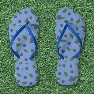 Blueberry pattern Flip Flops