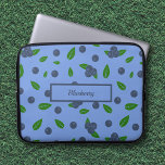 Blueberry pattern laptop sleeve<br><div class="desc">Keep your tech safe in fruity style with this wild purple blueberry laptop sleeve. A colorful pattern with customizable text for a perfect gift! The zipper gives you quick access to your laptop whenever you need it. With its playful print and cozy padding, this sleeve is a brightly colored and...</div>