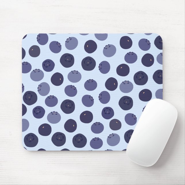 Blueberry Pattern Mouse Mat (With Mouse)