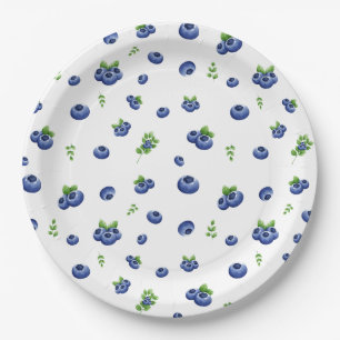Blueberry Pattern Paper Plate
