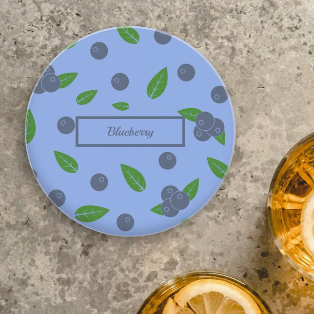 Blueberry pattern Sandstone Coaster (Blueberry Coaster)