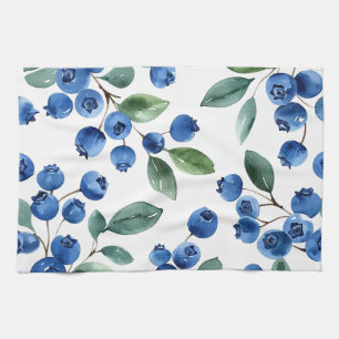Blueberry pattern tea towel