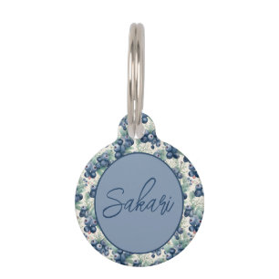 Blueberry Personalised Collar Tag for Dog or Cat