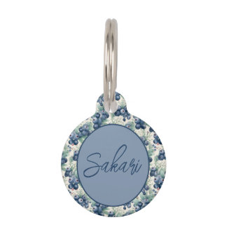 Blueberry Personalised Collar Tag for Dog or Cat