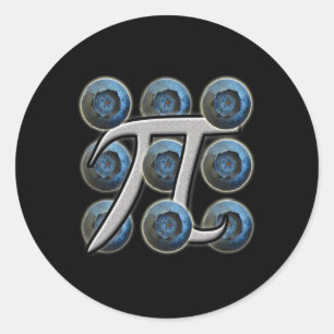 Blueberry Pi Or Pie - Food Graphic Art Pi Day Classic Round Sticker