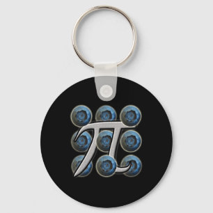 Blueberry Pi Or Pie - Food Graphic Art Pi Day Key Ring