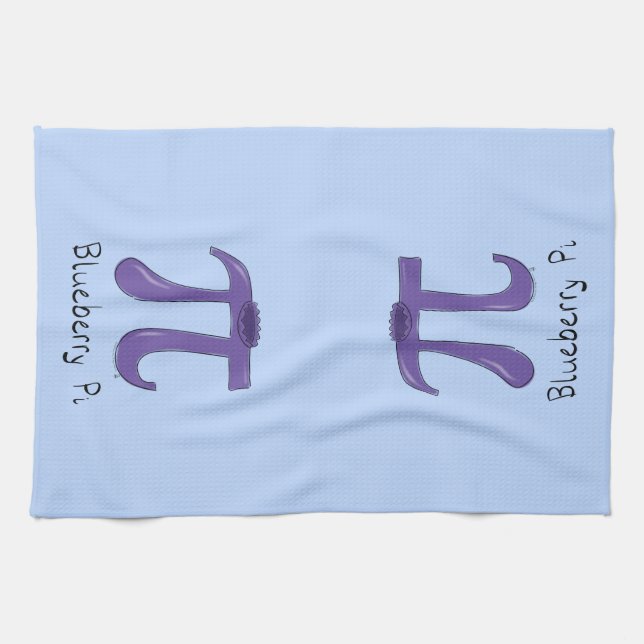 Blueberry Pi Symbol Cute Math Teacher Tea Towel (Horizontal)