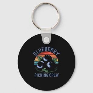 Blueberry Picking Crew Cute Family Blueberries Key Ring