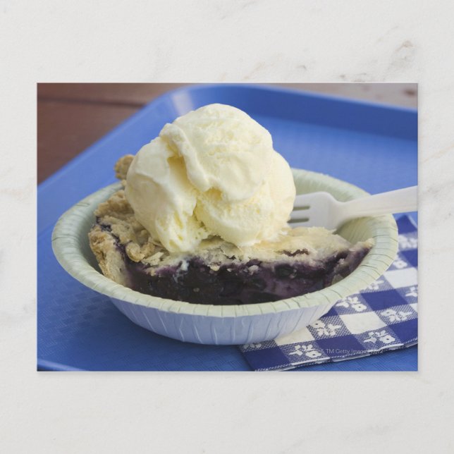 Blueberry pie a la mode postcard (Front)