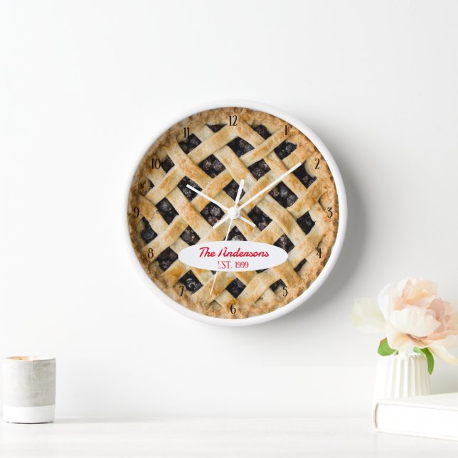 Blueberry Pie O'Clock Personalised Clock (Home)