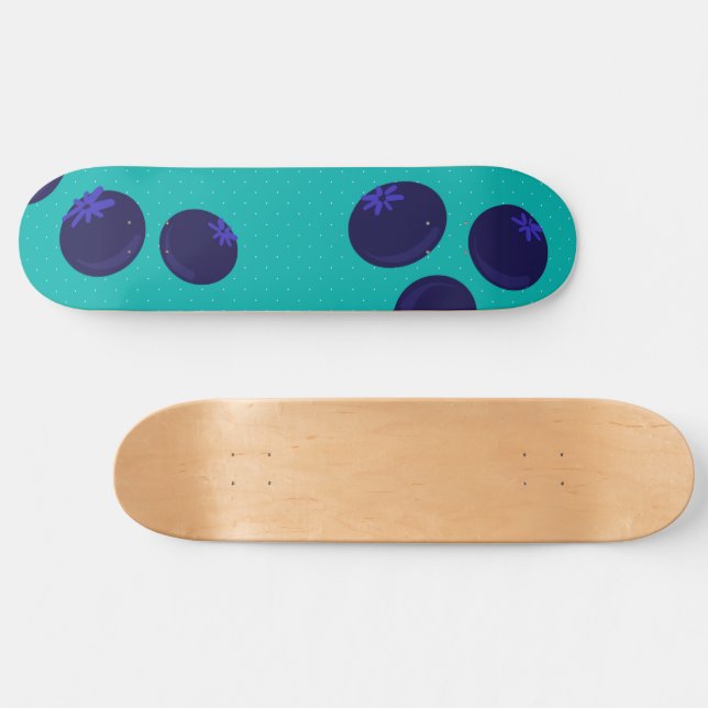Blueberry Pop – Minimal Fruit Pattern Skateboard (Horz)
