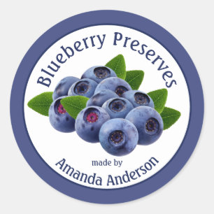 Blueberry Preserves 3" Circle Food Label
