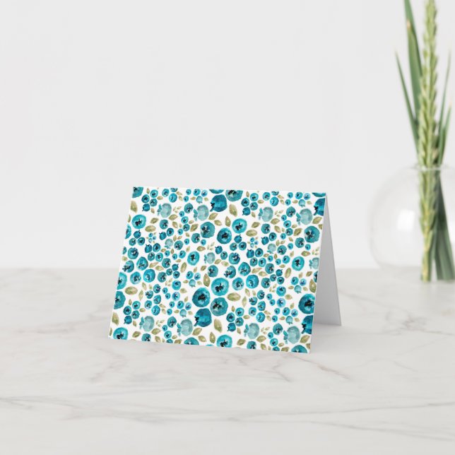 Blueberry Print Note Card (Front)