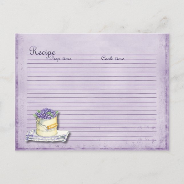 blueberry recipe card (Front)
