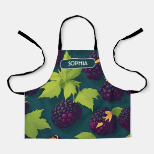 Blueberry Retro Colourful Personalised Pattern Apron