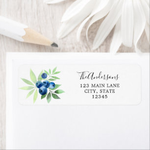 Blueberry Return Address Label