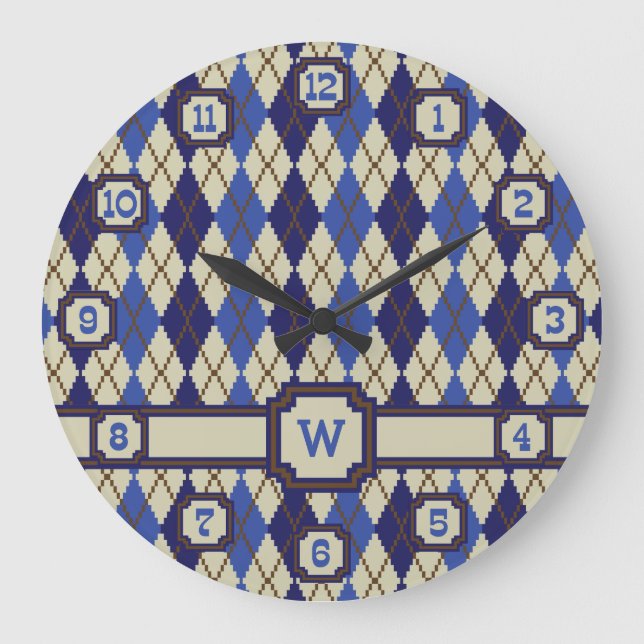 Blueberry Scone Argyle Clock (Front)