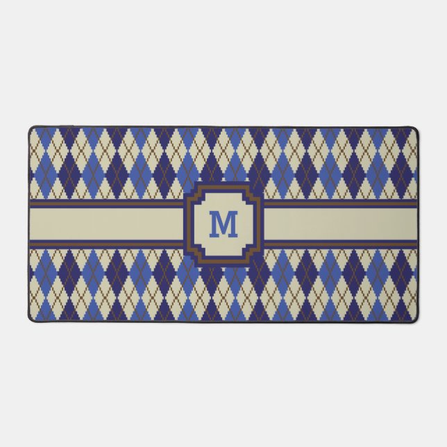 Blueberry Scone Argyle Desk Mat (Front)