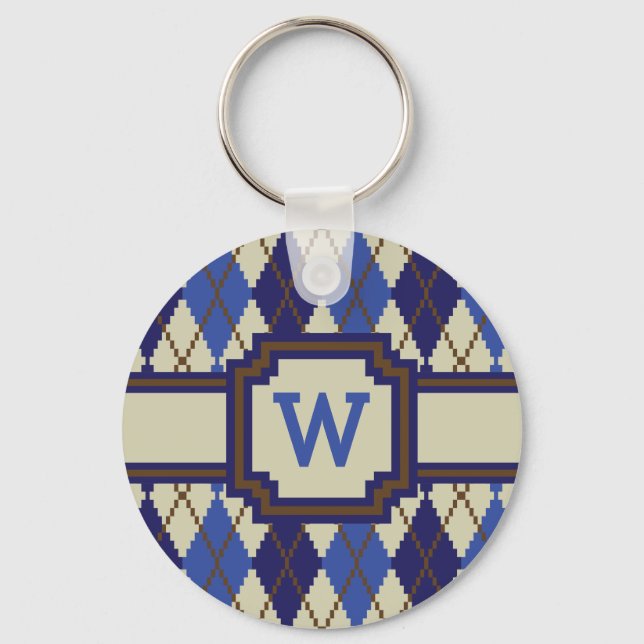 Blueberry Scone Argyle Keychain (Front)