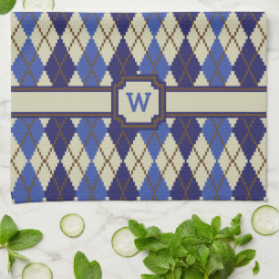 Blueberry Scone Argyle Kitchen Towel