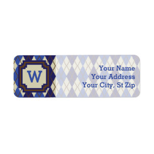 Blueberry Scone Argyle Return Address Label
