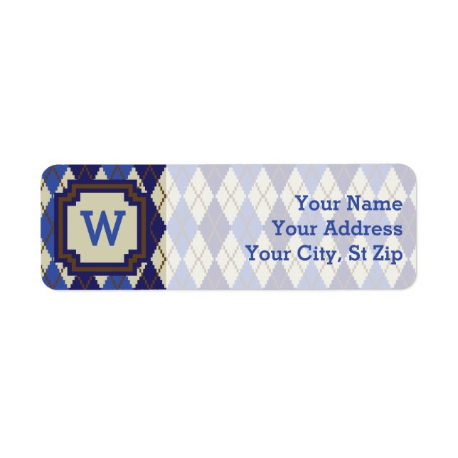 Blueberry Scone Argyle Return Address Label (Front)