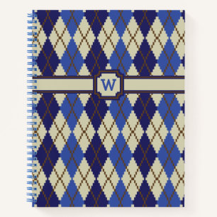 Blueberry Scone Argyle Spiral Notebook