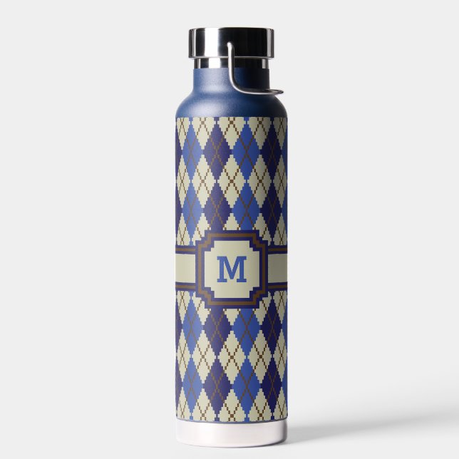 Blueberry Scone Argyle Water Bottle (Left)