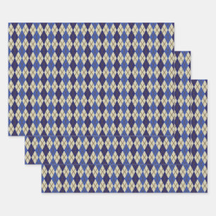 Blueberry Scone Argyle Wrapping Paper Set