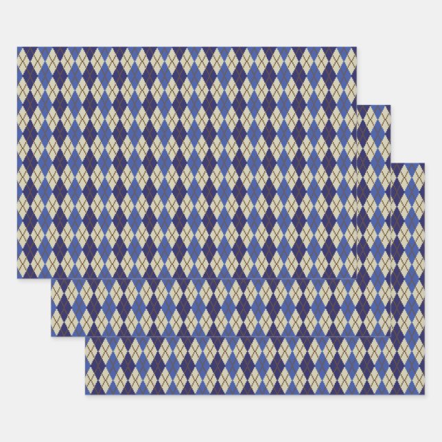 Blueberry Scone Argyle Wrapping Paper Set (Set)