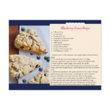 Blueberry Scones Recipe Postcard