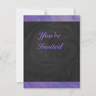 Blueberry Smear and Black Monogram Invitation