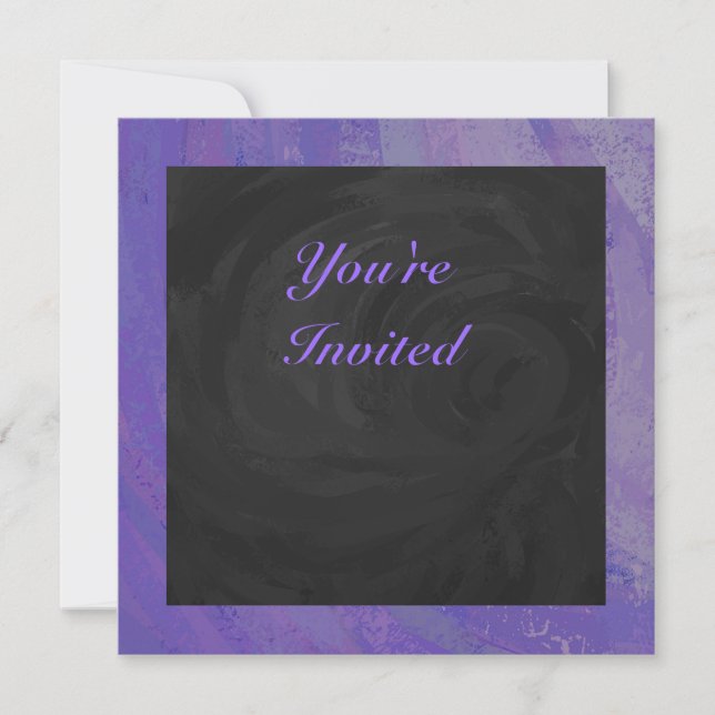 Blueberry Smear and Black Monogram Invitation (Front)