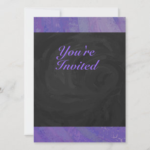 Blueberry Smear and Black Monogram Invitation