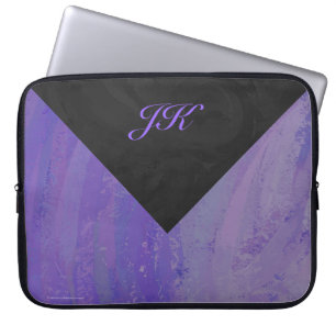 Blueberry Smear and Black Monogram Laptop Sleeve