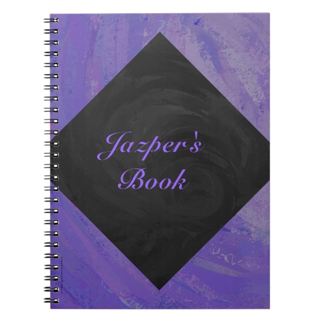 Blueberry Smear and Black Monogram Notebook (Front)