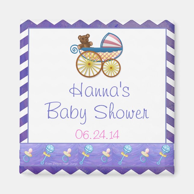Blueberry Smear Baby Shower Magnet (Front)
