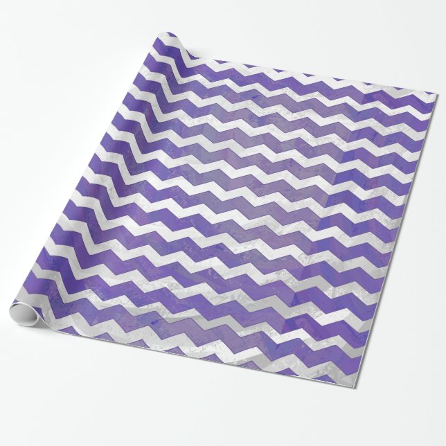 Blueberry Smear Chevron Pattern Wrapping Paper (Unrolled)
