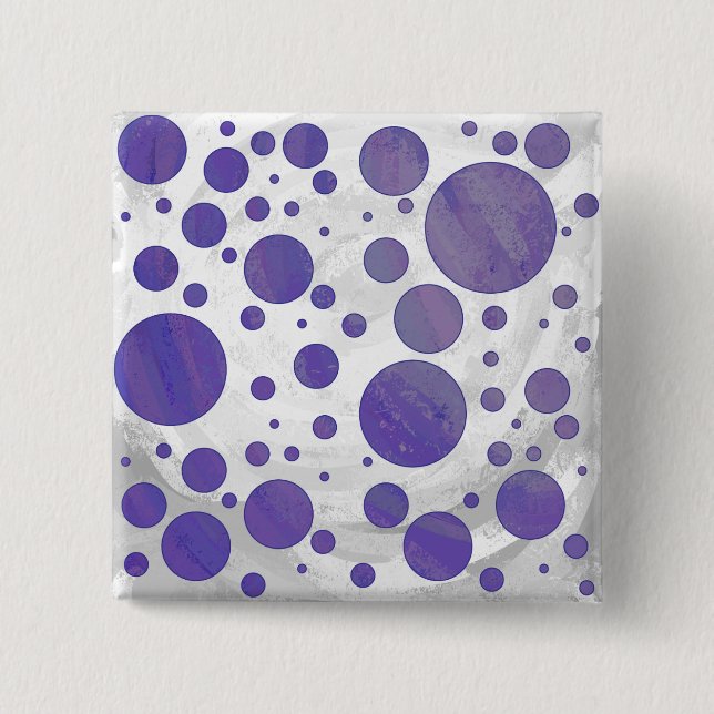 Blueberry Smear Polka Dot 15 Cm Square Badge (Front)